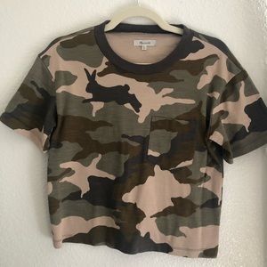 Madewell Camo print tee T-shirt XS crop